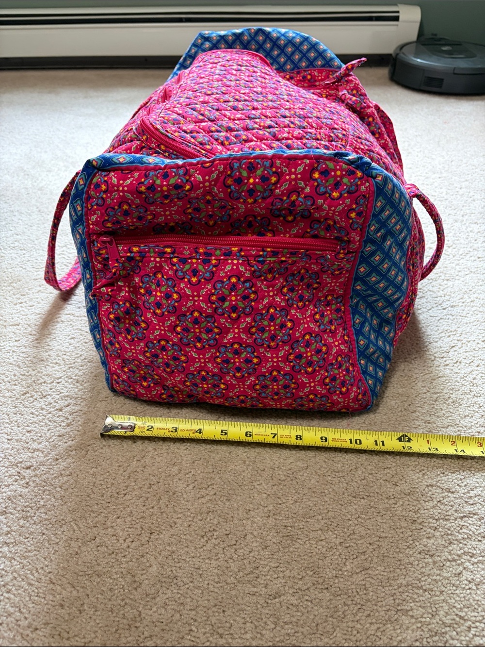 Quilted Pink Patterned Travel Duffel Bag - Picture 2 of 5
